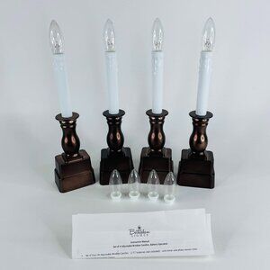 4 Bethlehem Multi Function Candlestick Lights Bronze Base 13” Battery Operated